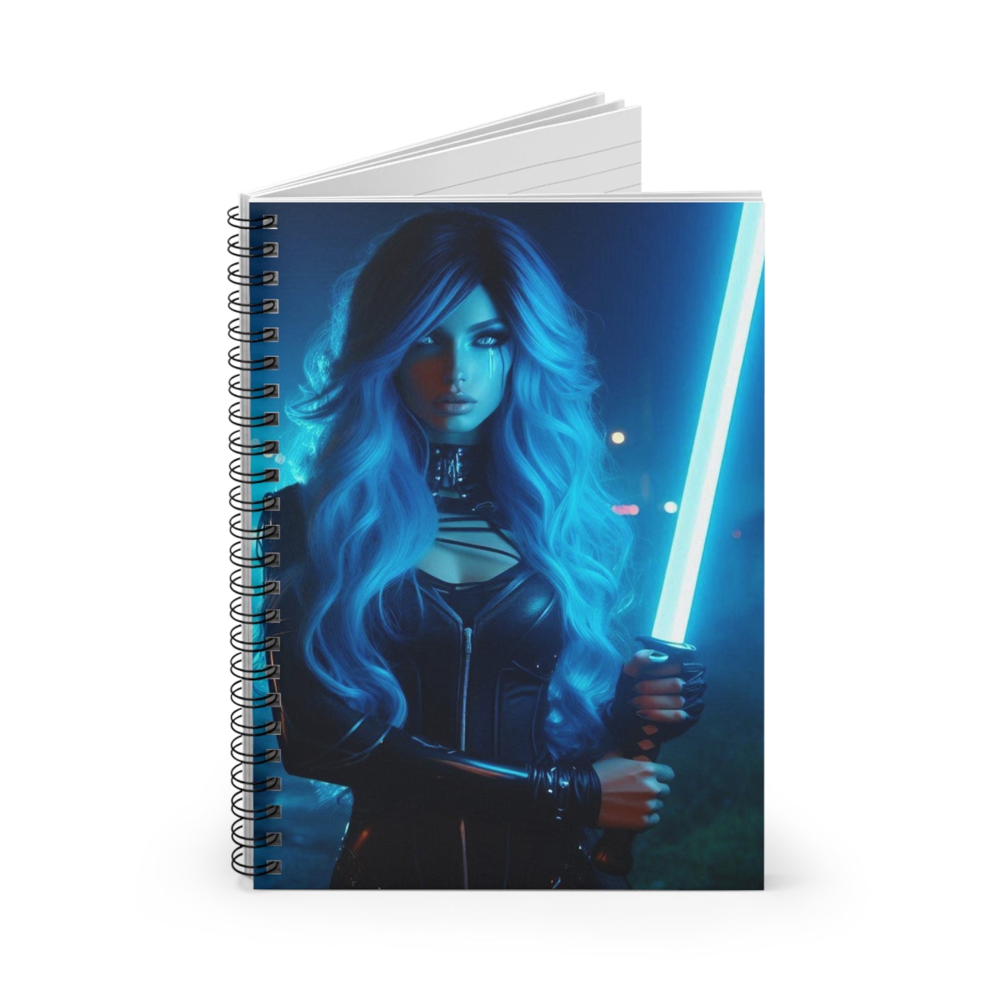 Fantasy Blue Warrior Spiral Notebook - Ruled Line