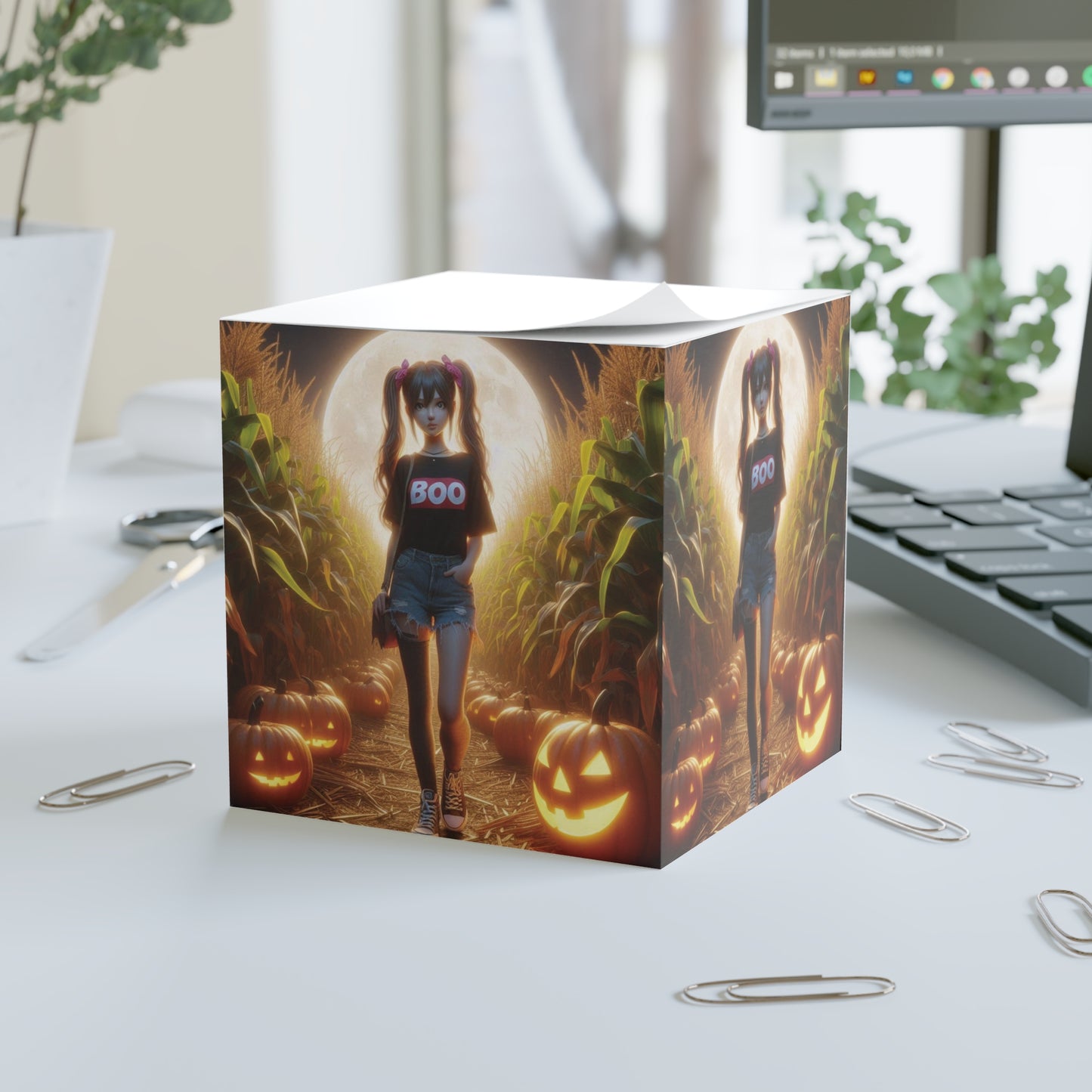 Halloween Maze Note Cube