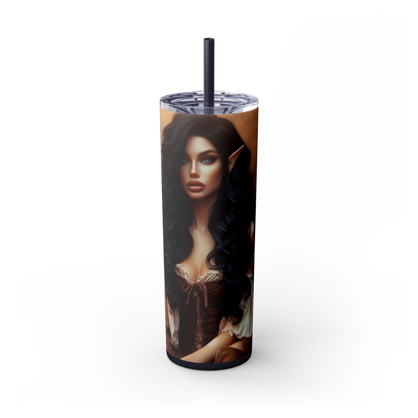 Autumn Elf Skinny Tumbler with Straw, 20oz