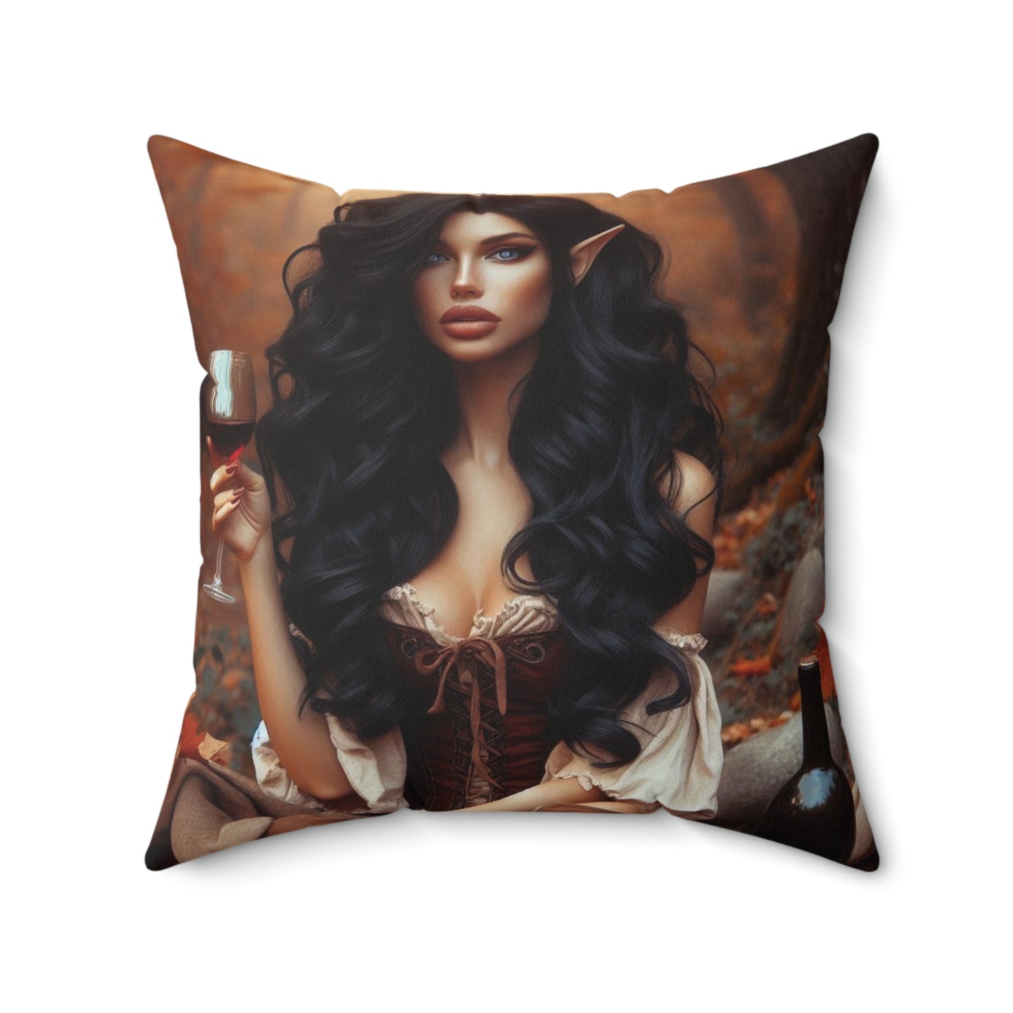 Autumn Elf Spun Polyester Square Pillow